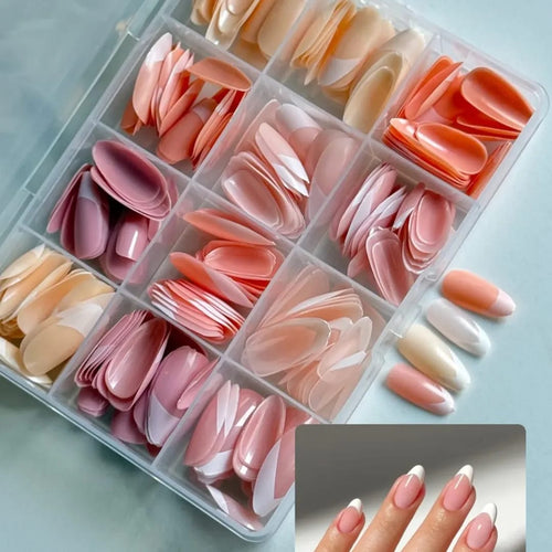HI GIRLS 144 Pcs Multicolor Nails Box – Stylish, Durable & Easy-to-Use False Nails for Everyday Fashion, Parties & Nail Art Designs