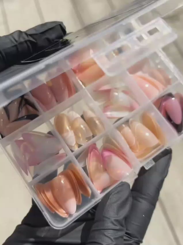 HI GIRLS 144 Pcs Multicolor Nails Box – Stylish, Durable & Easy-to-Use False Nails for Everyday Fashion, Parties & Nail Art Designs